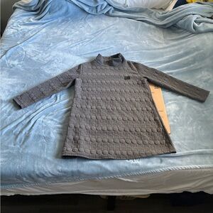 Adidas x Yohji Yamamoto Gray Quilted Sweater Tunic Dress Mock Neck Rare